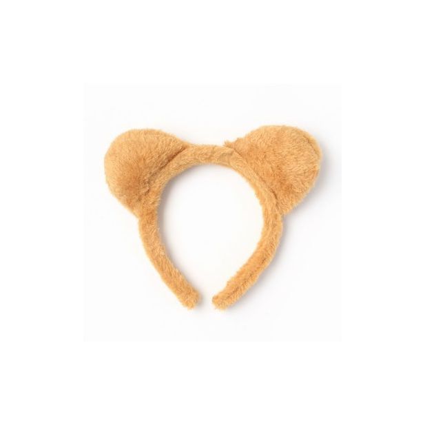 Brown furry fabric teddy bear ears aliceband