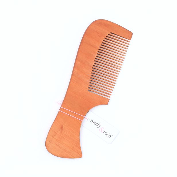 16cm wooden hair comb with handle - Inca