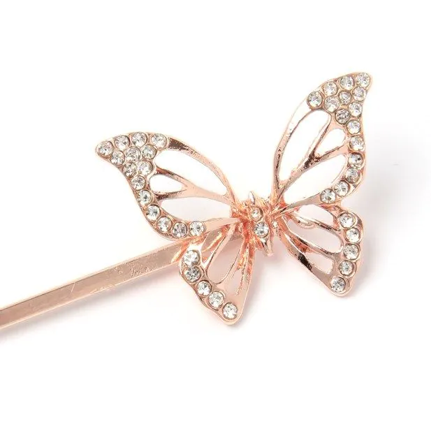 Card of 2 butterfly motif grips. 5.5cm