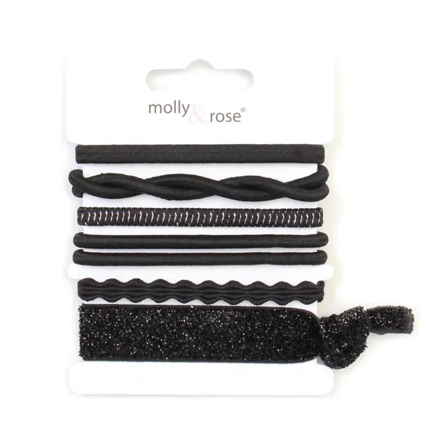 Elastics - Black - Card of 7 - Mixed Elastics - Black - Card of 7 - Mixed