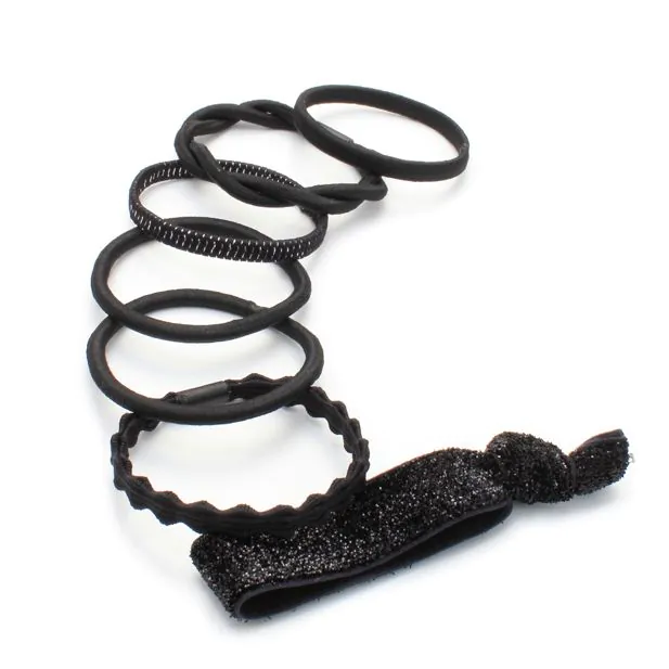 Elastics - Black - Card of 7 - Mixed Elastics - Black - Card of 7 - Mixed