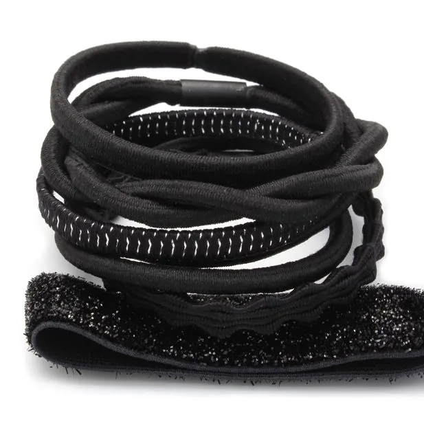 Elastics - Black - Card of 7 - Mixed