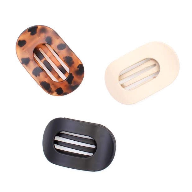 Oval shaped matt finish hair clamp 9cm main product photo