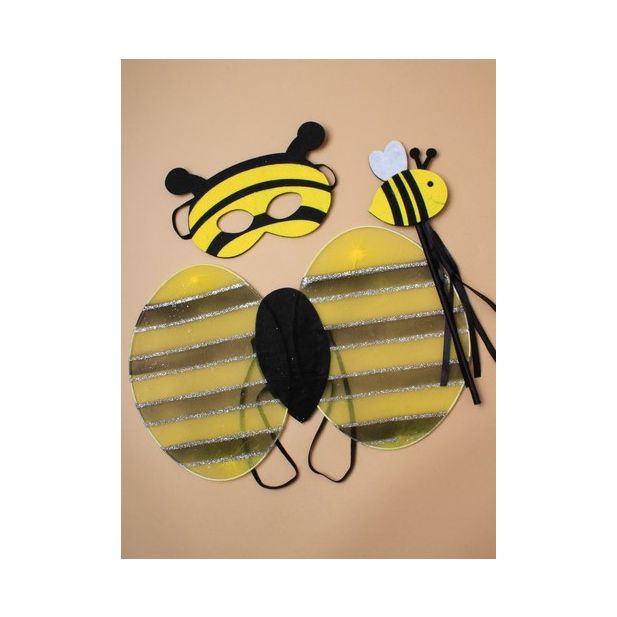 Insect Bumblebee Wings Wand & Tiara Bee Fancy Dress Animal Set 