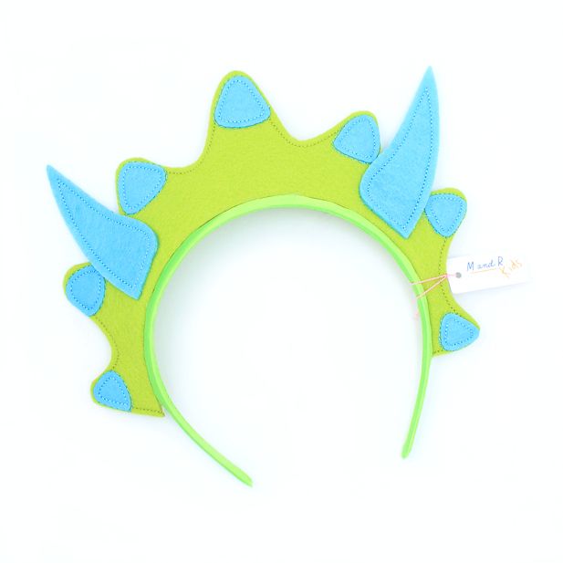 Dinosaur headband in green and blue