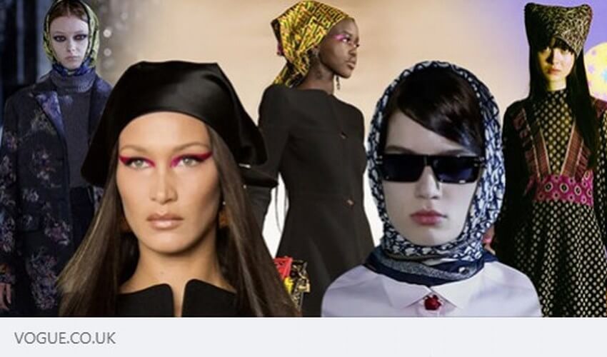 Vogue image of models wearing headscarves