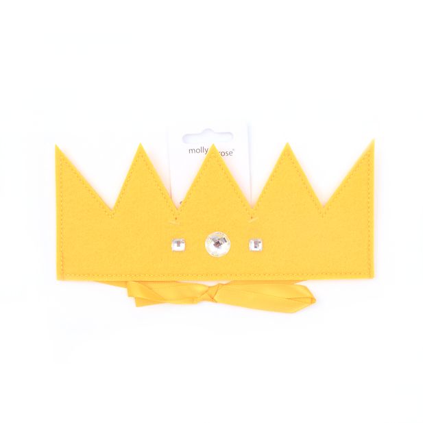 Yellow felt crown for children